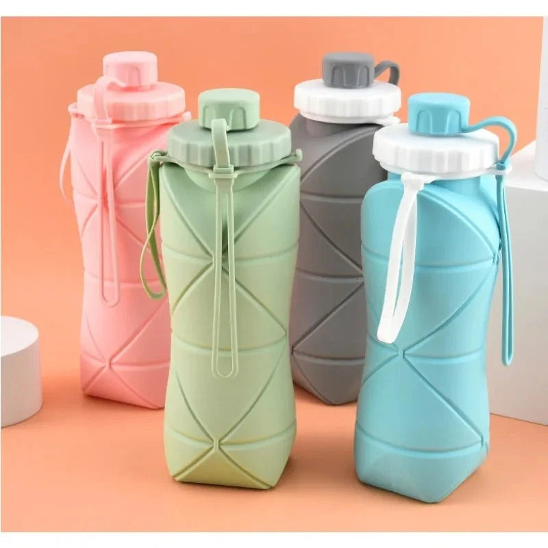 Silicon Foldable Bottle 600ml |(Random Color)