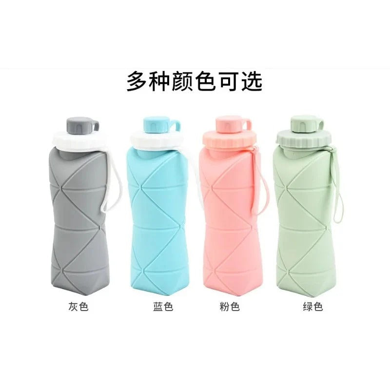 Silicon Foldable Bottle 600ml |(Random Color)