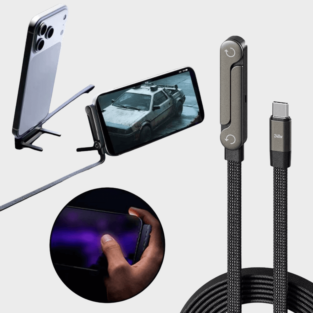 240W Cable with Phone Stand - In Use
