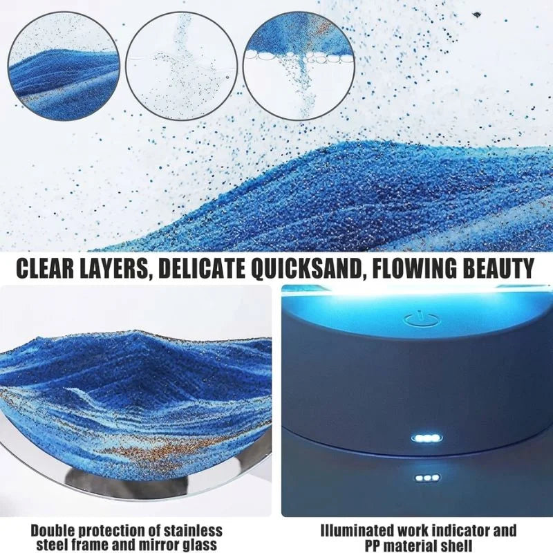 3D Moving Sand Art LED Lamp on desk